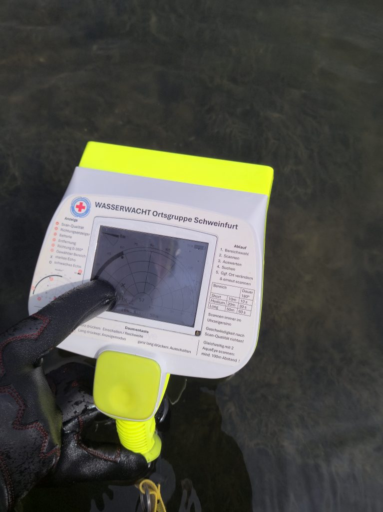 Ein Fund auf dem Unterwasser-Scanner wird angezeigt